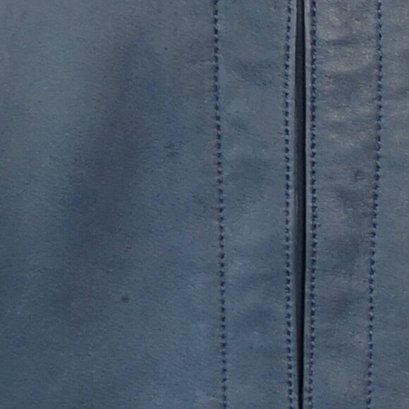 Danier Leather Ladies Size Large Lined Windsor Blue Full Zip Leather Jacket - Picture 13 of 13